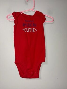 Just One You Carters Red Mommy’s American Cutie Body Suit 9M Patriotic 4th July